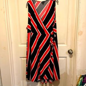 NWT-TORRID TED STRIPED CREPE WRAP DRESS